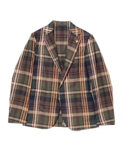 【別注】GIANNETTO / リネンコットン マドラスチェック ジャケット