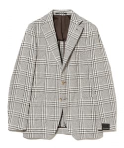 【別注】TAGLIATORE / COSTA AZZURRA ミックスファブリック メッシュ グレンチェック柄 ジャケット