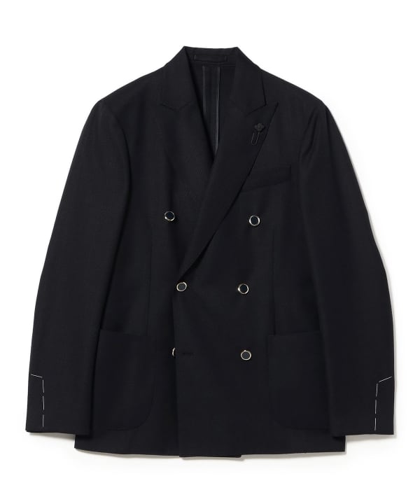 LARDINI / ROMA ウール ヘリンボーン ダブルブレスト ジャケット