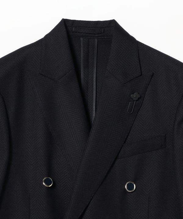 LARDINI / ROMA ウール ヘリンボーン ダブルブレスト ジャケット