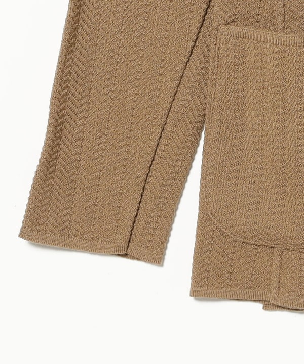 LARDINI / ウール ヘリンボーン ニットジャケット