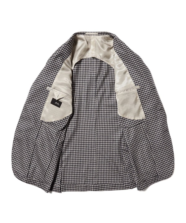 ウールカシミヤ ハウンドトゥース ジャケット