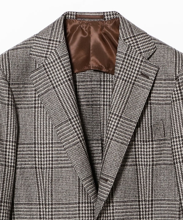 TALLIA DI DELFINO Wool Brown Glen Check Jacket