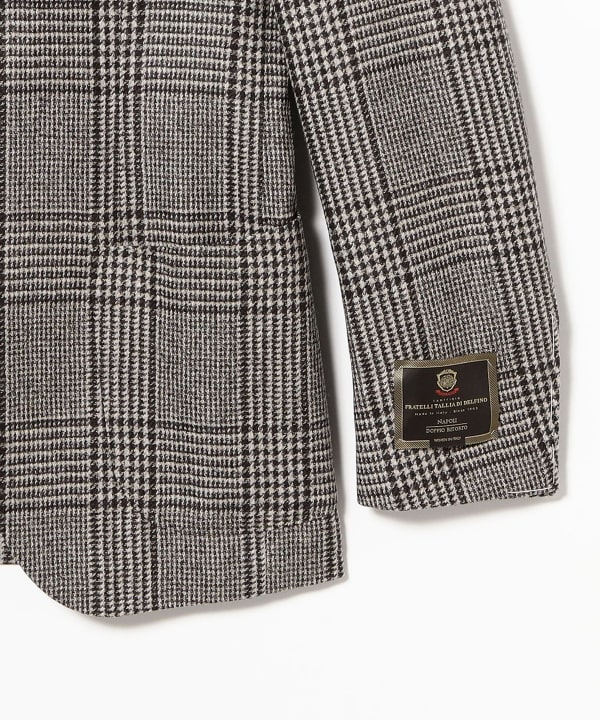 TALLIA DI DELFINO Wool Brown Glen Check Jacket