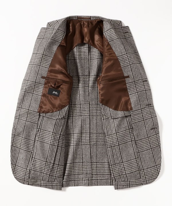 TALLIA DI DELFINO Wool Brown Glen Check Jacket