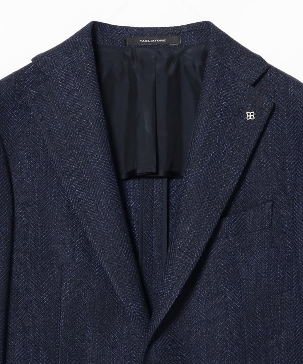 【別注】TAGLIATORE / ミックスファブリック ヘリンボーン ジャケット