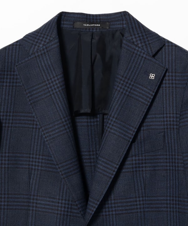 [Special order] TAGLIATORE / Mixed Fabric Glen Check Jacket
