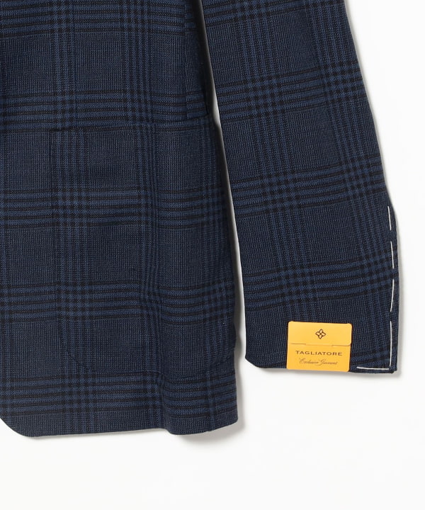 [Special order] TAGLIATORE / Mixed Fabric Glen Check Jacket