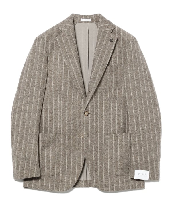 [Special order] BRERAS / Mixed Fabric Beige Stripe Jacket