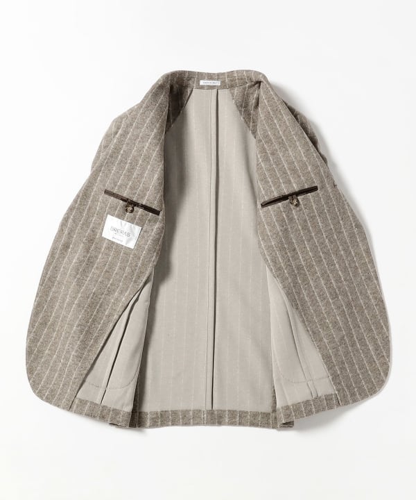 [Special order] BRERAS / Mixed Fabric Beige Stripe Jacket