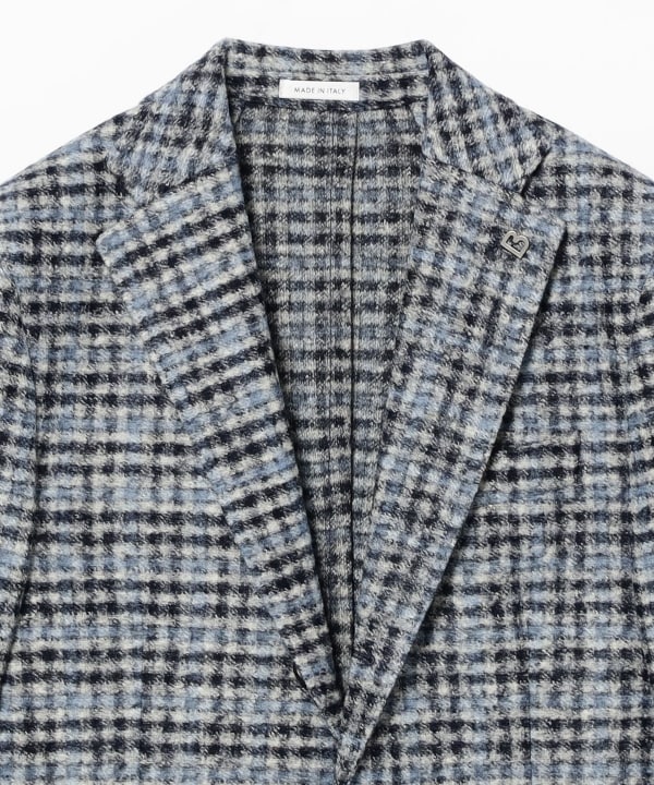 [Special order] BRERAS / Mixed Fabric Blue Check Jacket