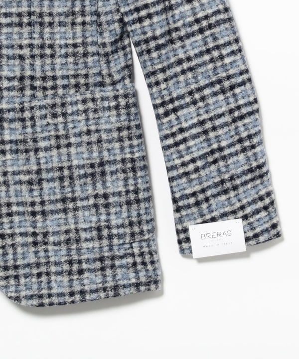 [Special order] BRERAS / Mixed Fabric Blue Check Jacket