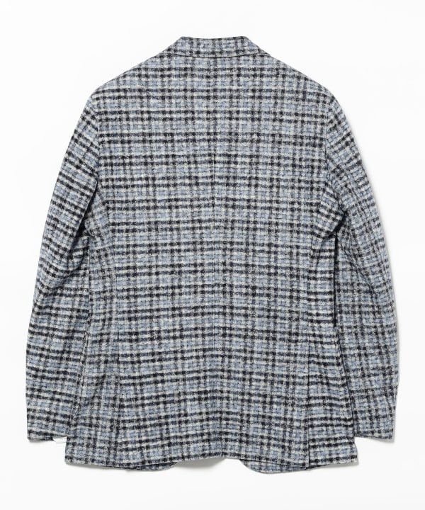 [Special order] BRERAS / Mixed Fabric Blue Check Jacket