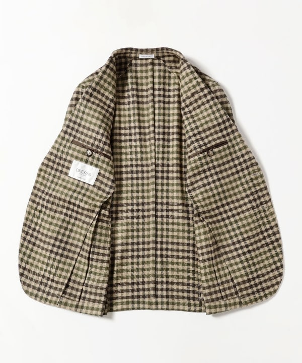 【別注】BRERAS / ミックスファブリック シェパードチェック ジャケット