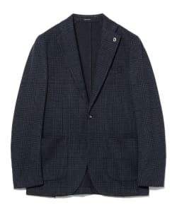 【別注】BRERAS / ミックスファブリック ネイビー グレンチェック ジャケット