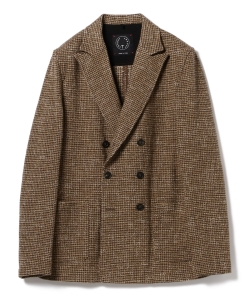 ▲T-JACKET / マイクロチェック 6ボタンダブルジャケット◎