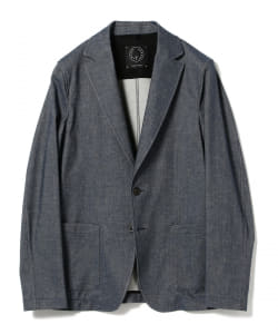 ▲T-JACKET / コットンリネン シャンブレー 2ボタンジャケット