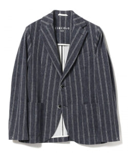 ▲CIRCOLO1901 / ストレッチコットン インディゴ ストライプ ジャケット