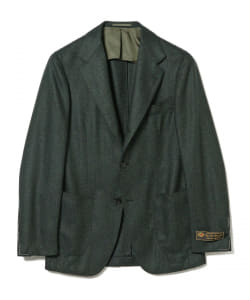 ▲Brilla per il gusto / LORO PIANA ウールシルク グリーン ヘリンボーン ジャケット