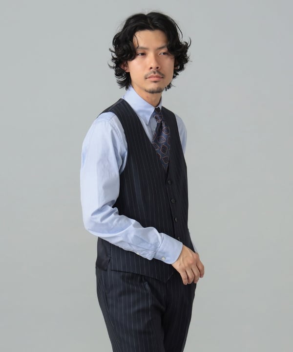 【美品】ブリッラペルイルグストネイビーソリッドスーツ DORMEUIL ECHO Brilla per il gusto（ブリッラ ペル イル グスト）DORMEUIL