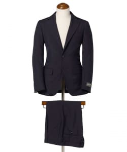 DORMEUIL ウールモヘヤ ネイビーソリッド スーツ