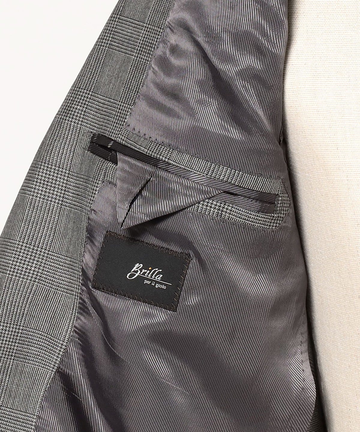 未使用級 定価16万◎ブリッラ ドーメル 3ピース グレンチェック グレー 44 未使用級 定価16万◎ブリッラ ドーメル 3ピース グレンチェック グレー