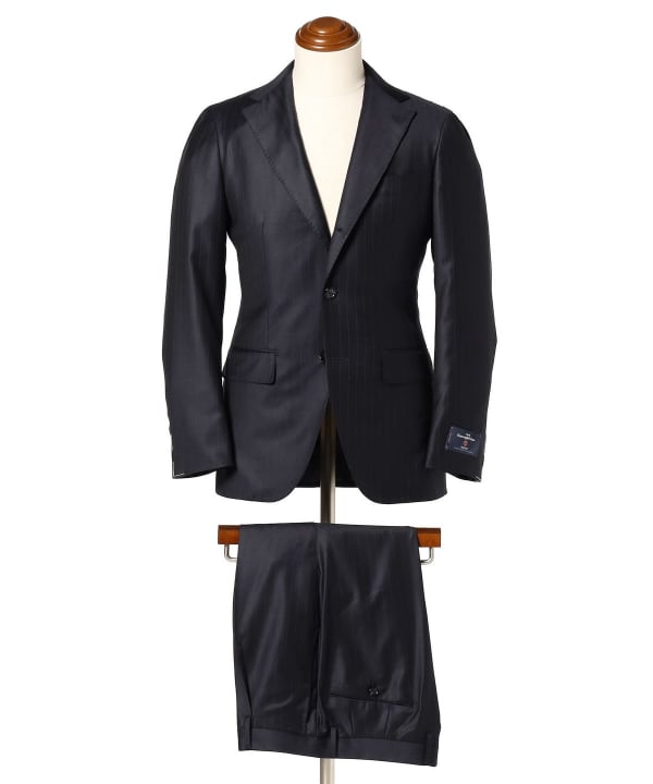 Ermenegildo Zegna ウールシルク カラーストライプ スーツ