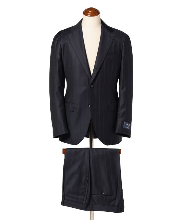 Ermenegildo Zegna ウールシルク ワイドストライプ スーツ