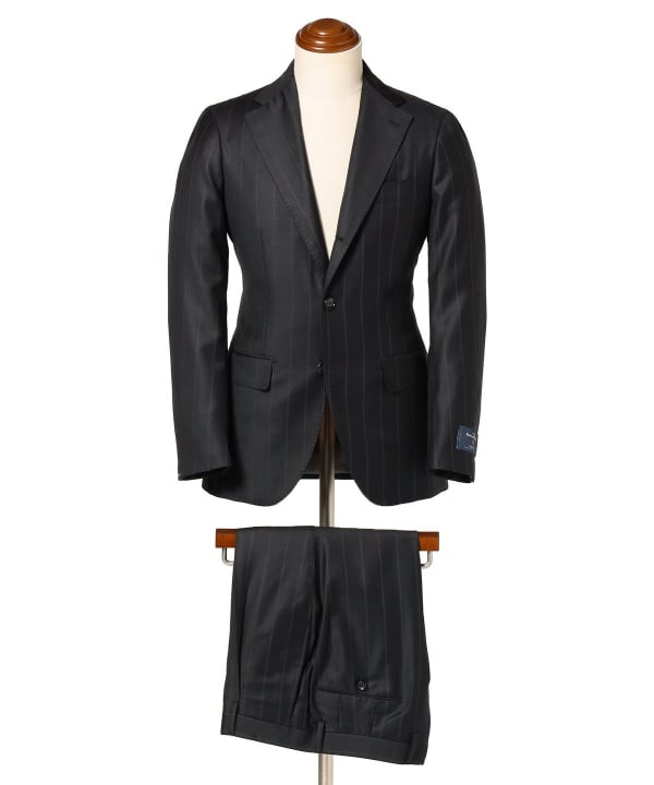 Ermenegildo Zegna ウールシルク ワイドストライプ スーツ