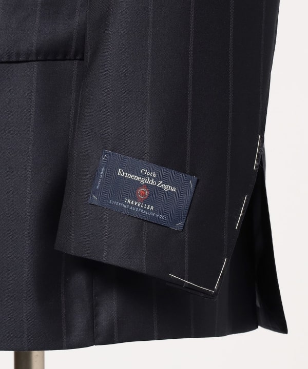 Ermenegildo Zegna ウールシルク ワイドストライプ スーツ