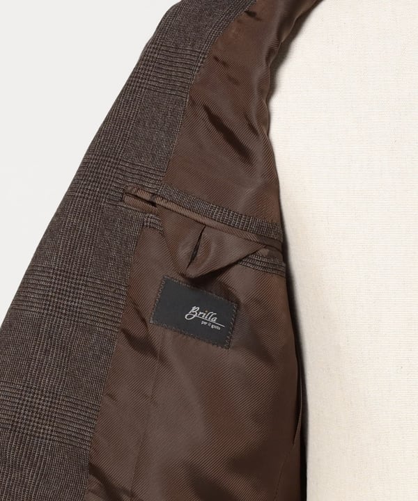 DRAGO ウールカシミヤ ブラウングレンチェック スーツ