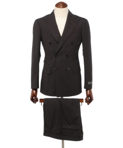 ▲Brilla per il gusto / DORMEUIL ブラウンチョークストライプ 6ボタンダブルスーツ