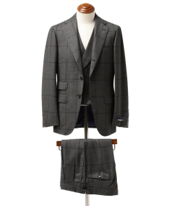 ▲Brilla per il gusto / LASSIERE MILLS ダークチェック 3ピーススーツ◎