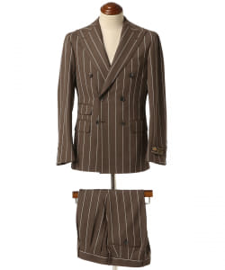 ▲Brilla per il gusto / Loro Piana ワイドストライプ 6ボタン ダブルスーツ