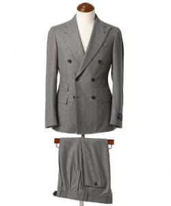 ▲【Brilla per il gusto / Ermenegildo Zegna ミックスフランネル ダブルブレスト スーツ】