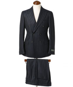 ▲Brilla per il gusto / DORMEUIL チョークストライプ ダブルブレスト スーツ