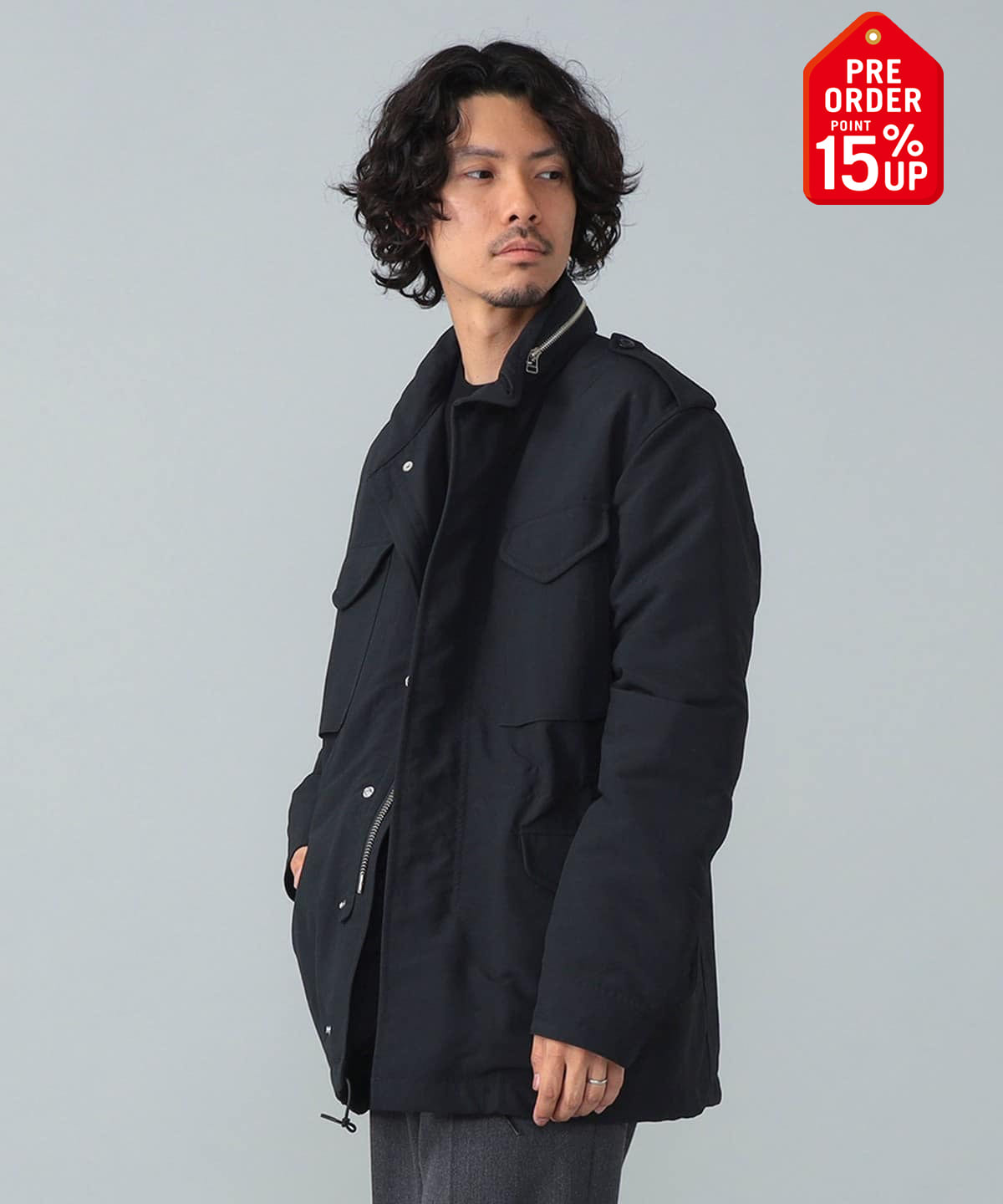【+15%ポイントUP】【別注】M. I.D. A. ミダ / M-65 ミリタリージャケット ブルゾン MEN BLACK L 【+15%ポイントUP】【別注】M. I.D. A. ミダ / M-65 ミリタリージャケット ブルゾン MEN BLACK L