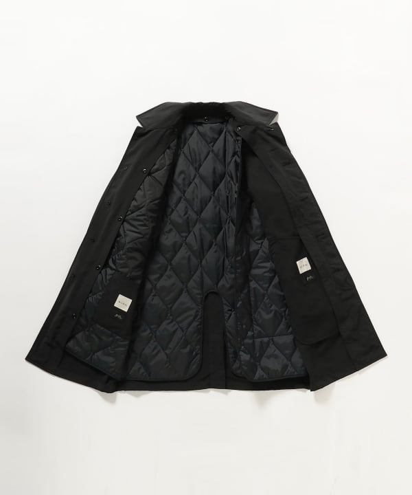 【極美品】ブリッラペルイルグスト ハウンドトゥース バルカラーコート 黒 46 極美品】ブリッラペルイルグスト ハウンドトゥース バルカラーコート