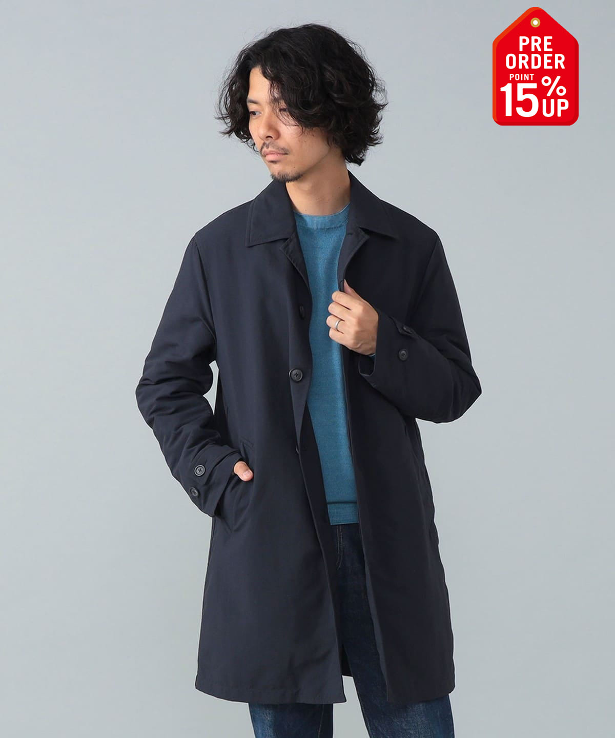 【+15%ポイントUP】【別注】M. I.D. A. ミダ / ライナー付き ステンカラーコート コート MEN NAVY 44 【+15%ポイントUP】【別注】M. I.D. A. ミダ / ライナー付き ステンカラーコート コート MEN NAVY 44