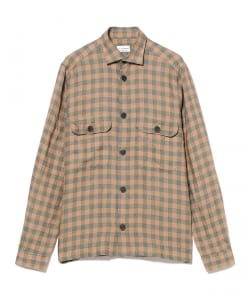 【別注】GUY ROVER / 2ポケット リネン チェック シャツブルゾン