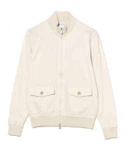 GRAN SASSO / コットンリネン ストライプ ジップアップ ブルゾン