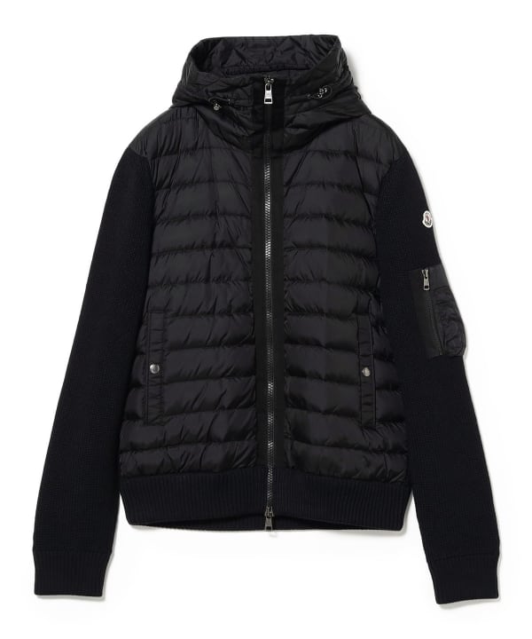 MONCLER / ダウン×ニット フーデッド カーディガン