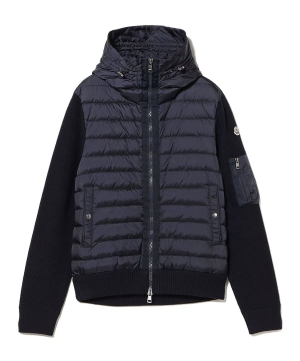 MONCLER / ダウン×ニット フーデッド カーディガン
