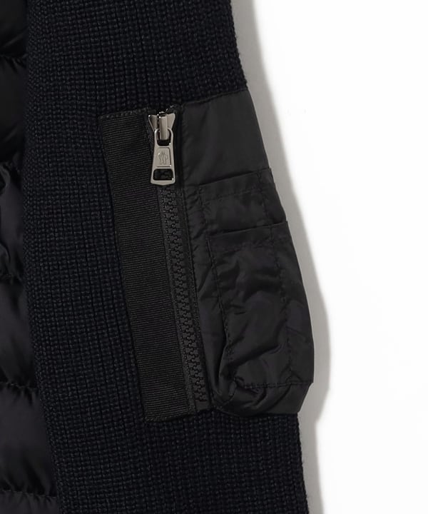 MONCLER / ダウン×ニット フーデッド カーディガン