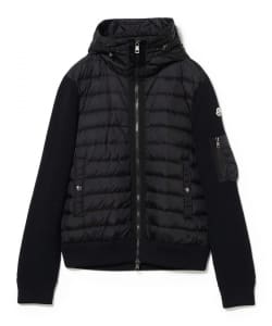 MONCLER / ダウン×ニット フーデッド カーディガン
