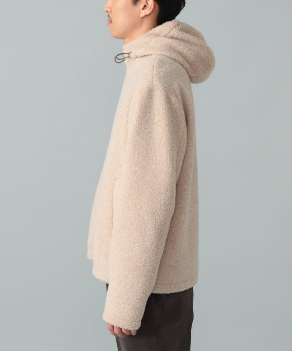 【+10%ポイントUP】HERNO / エコファー ニットコンビ スタンドカラーブルゾン Model：H182cm　Size：50