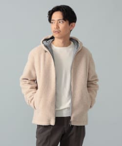 【+10%ポイントUP】HERNO / エコファー ニットコンビ スタンドカラーブルゾン