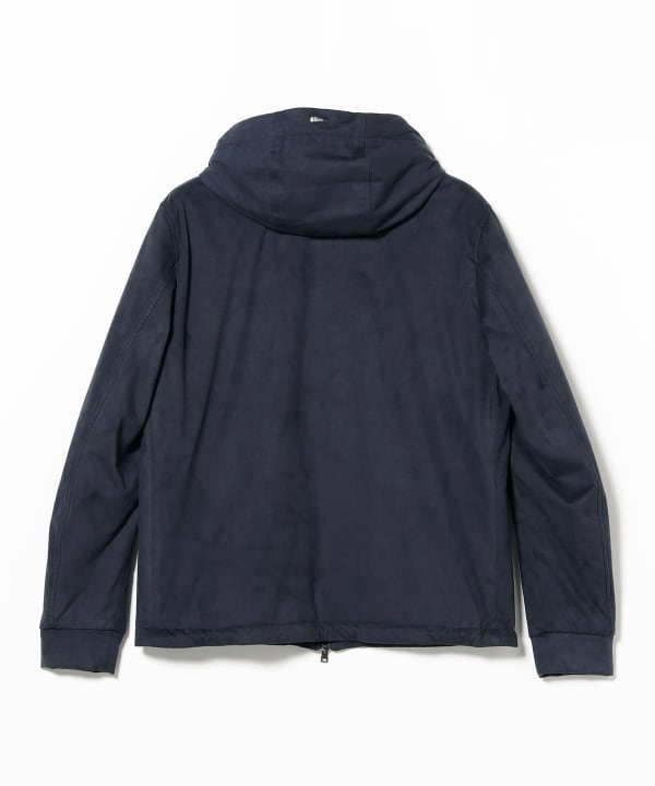 HERNO / エコスエード フーデッド ジップアップ ブルゾン