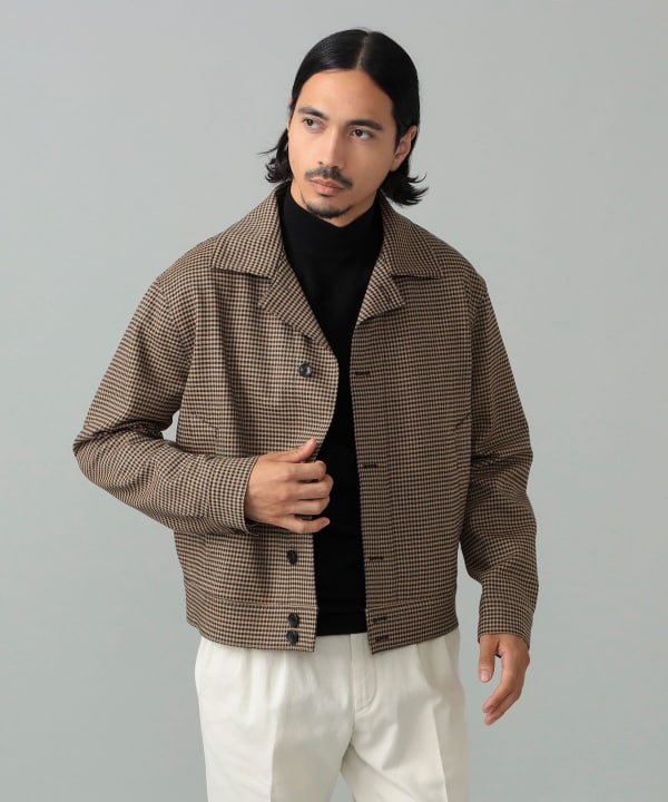 TAGLIATORE / GAREY ガンクラブチェック ショートブルゾン Model：H181cm　Size：48