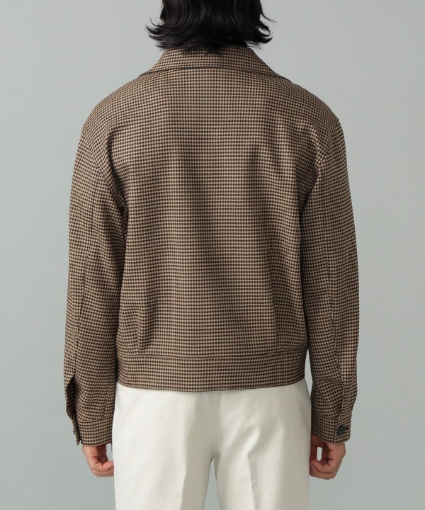 TAGLIATORE / GAREY ガンクラブチェック ショートブルゾン Model：H181cm　Size：48